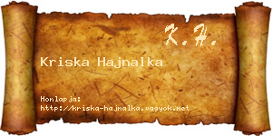 Kriska Hajnalka névjegykártya